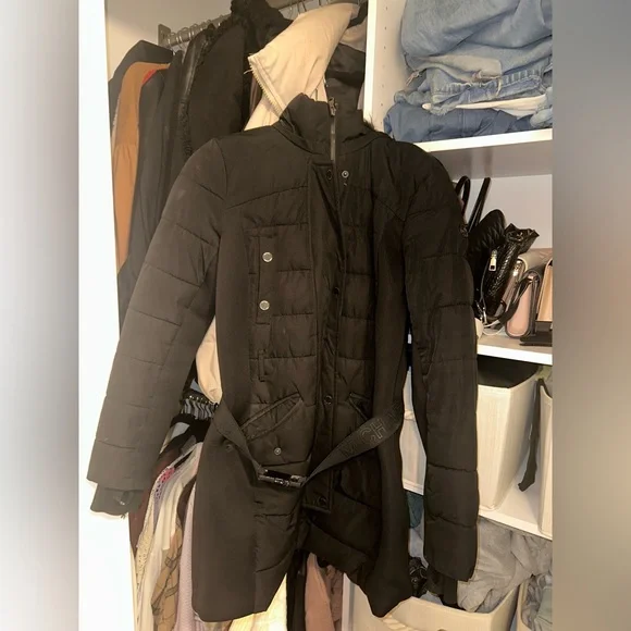 Michael Kors Black Winter Jacket with a Fur Hood - Picture 3 of 6